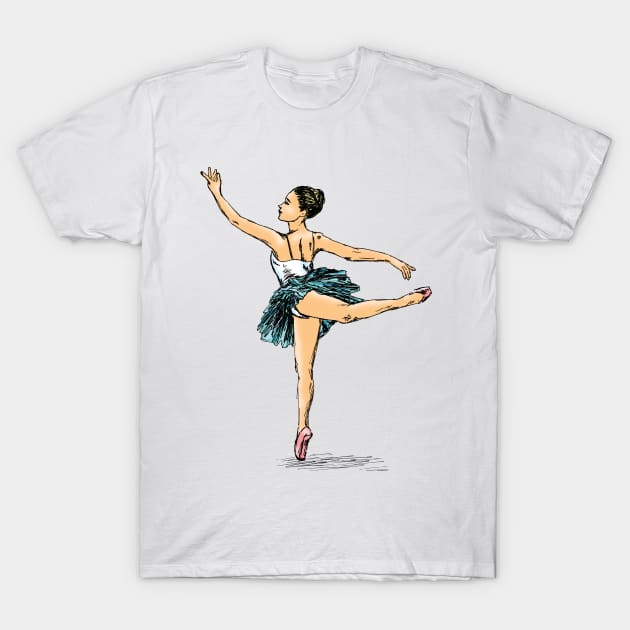 Ballerina Print T-Shirt by rachelsfinelines